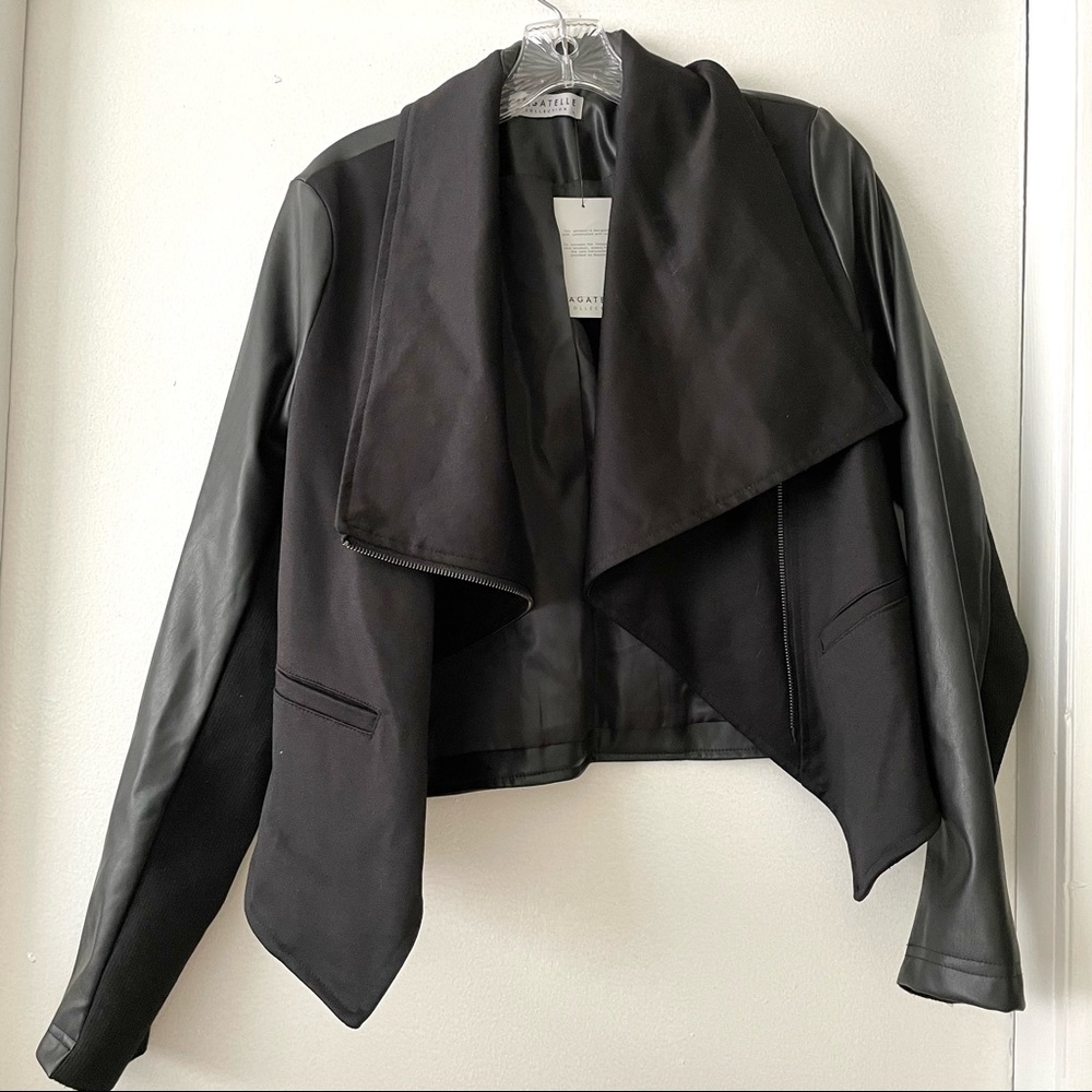 Bagatelle Mixed Media Moto Jacket NWT - Picture 3 of 6